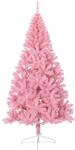 vidaXL K&uuml;nstlicher Halb-Weihnachtsbaum mit St&auml;nder Rosa 180 cm PVC