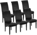 Tectake Esszimmerstuhl Gepolstert Mit Kunstlederbezug Hohe R&uuml;ckenlehne 6Er Set 45 x