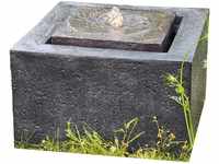 Granimex Wasserspiel Quader Polyresin Anthrazit 50 cm x 50 cm x 30 cm