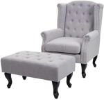 MCW Relaxsessel Oxford Grau mit Ottomane