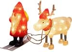 Konstsmide LED Acryl Weihnachtsmann mit Rentier 40 Dioden Warmwei&szlig;