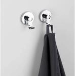 Wenko Vacuum-Loc Haken-Set Irun 2er Set ohne Bohren (ABS) 6 x 7 x 5 cm Chrom