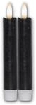 Star Trading LED Stabkerzen Flamme 2er Set Schwarz 15x2cm