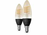 Philips Hue LED-Leuchtmittel White Ambiance E14 Doppelpack Filament Kerze