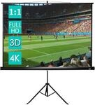 CCLIFE Beamer Leinwand mit Stativ Inklusiv Montagematerial 99 Zoll