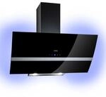 Klarstein Clara 90 Dunstabzugshaube Glas 509 m&sup3;/h Touch Ambiente-Licht Schwarz