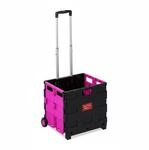 Relaxdays Einkaufstrolley ABS-Kunststoff Pink Klappbar 98 cm x 45,5 cm x 37 cm 2,6 kg