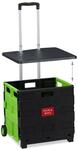 Relaxdays Einkaufstrolley ABS Aluminium Gr&uuml;n Klappbar 99 cm x 45,5 cm x 37,5 cm 3 kg