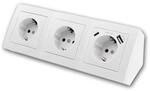 McPower Steckdosenblock Flair 3-Fach Wei&szlig; USB AUSB C