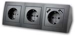 McPower Steckdosenblock Flair 3-Fach 2x USB Anthrazit