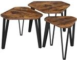 Vasagle Nachttisch 3er Set Braun-Schwarz