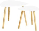SoBuy Couchtisch 2er-Set Beistelltisch Satztisch f&uuml;rs Wohnzimmer Wei&szlig; FBT74-W