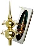 Krebs Glas Lauscha Weihnachtsbaumspitze Glocken Gold 1-tlg. 33cm