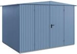 H&ouml;rmann Ger&auml;tehaus Trend mit Satteldach Typ 3 RAL5014 Taubenblau Doppelt&uuml;r