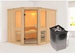 Karibu Sauna Anina 3 mit Ofen intergrierte Stg.Natur