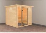 Karibu Sauna Jutta LED-Dachkranz Natur