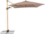 Doppler Ampelschirm 300 cm x 220 cm Greige mit Dreh- & Neigungsfunktion