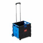 Relaxdays Einkaufstrolley ABS-Kunststoff Blau Klappbar 98 cm x 45,5 cm x 37 cm 2,6 kg