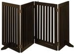 Relaxdays Absperrgitter MDF Braun mit T&uuml;r Klappbar 92 cm x 207 cm x 30 cm 14,3 kg