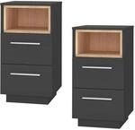 Vicco Nachttisch Beatrice Anthrazit 36 x 68 2er Set