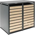 Westmann M&uuml;lltonnenbox 2-fach 240 Liter Holzoptik