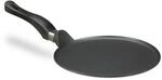 Relaxdays Cr&ecirc;pespfanne Aluguss Schwarz Antihaftbeschichtet 25 cm 0,54 kg
