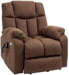 HOMCOM Fernsehsessel mit Aufstehhilfe Polyester Stahl Braun 92L x 95B x 107H cm