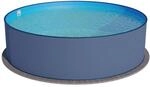 Summer Fun Stahlwandpool Rund 300 x 120cm Stahl 0,4mm Anthrazit Folie 0,4mm Blau