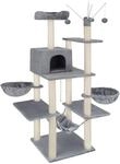 Tectake Kratzbaum Lilou 165 cm Sisal 120 x 61 x 165 cm Grau