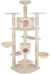 Tectake Kratzbaum Fippi 201 cm Sisal 140 x 68 x 201 cm Beige Wei&szlig;