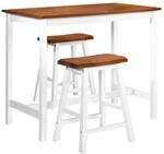 vidaXL Bartisch- und Hocker-Set 3-tlg. Massivholz