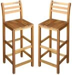 vidaXL Barhocker 2 Stk Massivholz Akazie 44130
