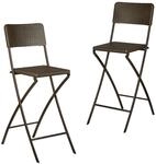 Relaxdays Barhocker 2er Set Kunststoff Stahl Braun Klappbar 115 cm x 44 cm x 63 cm