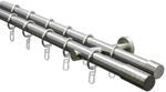Gardinia Gardinenstangen-Set Zylinder 2-l&auml;ufig &Oslash; 20 mm Edelstahloptik 160 cm