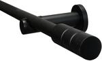 Gardinenstangen Set Zylinder &Oslash; 19 mm 160 cm Schwarz matt