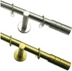Gardinia Gardinenstangen-Set Zylinder &Oslash; 20 mm Edelstahloptik 120 cm
