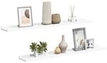 vidaXL Bilderleisten 2 Stk Wei&szlig; 80x9x3 cm MDF 323930