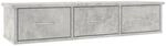 vidaXL Wand-Schubladenregal Betongrau 88x26x18,5 cm Holzwerkstoff 800598