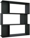 vidaXL B&uuml;cherregal/Raumteiler Schwarz 80x24x96 cm Holzwerkstoff 800082