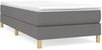 vidaXL Boxspringbett Dunkelgrau 90x200 cm Stoff1388163