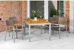 Merxx Silano Set 5-tlg. 4 Stapelsessel Gartentisch 150 x 90 cm