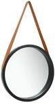 vidaXL Wandspiegel mit G&uuml;rtel 50 cm Schwarz 320367
