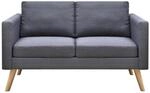 vidaXL Sofa 2-Sitzer Stoff Dunkelgrau