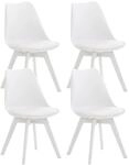 CLP 4er Set Esszimmerstuhl Linares wei&szlig;/wei&szlig;/Kunststoff
