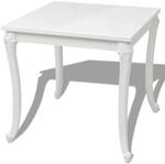 vidaXL Esstisch 80x80x76 cm Hochglanz-Wei&szlig;