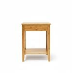 Relaxdays Beistelltisch Bambus Natur Feuchtigkeitsresistent mit Schublade 51,5 cm x