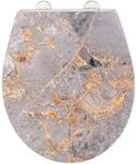 Wenko Premium WC-Sitz Grey Marble aus Duroplast mit Absenkautomatik