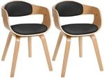 CLP 2er Set St&uuml;hle Kingston Kunstleder Natura/Schwarz