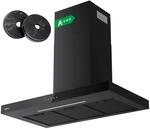 CIARRA Dunstabzugshaube A+++ 650 m&sup3;/h 90 cm WIFI-APP Touch Control VMB9102
