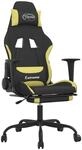 vidaXL Gaming-Stuhl mit Massage & Fu&szlig;st&uuml;tze Schwarz und Hellgr&uuml;n Stoff 345486